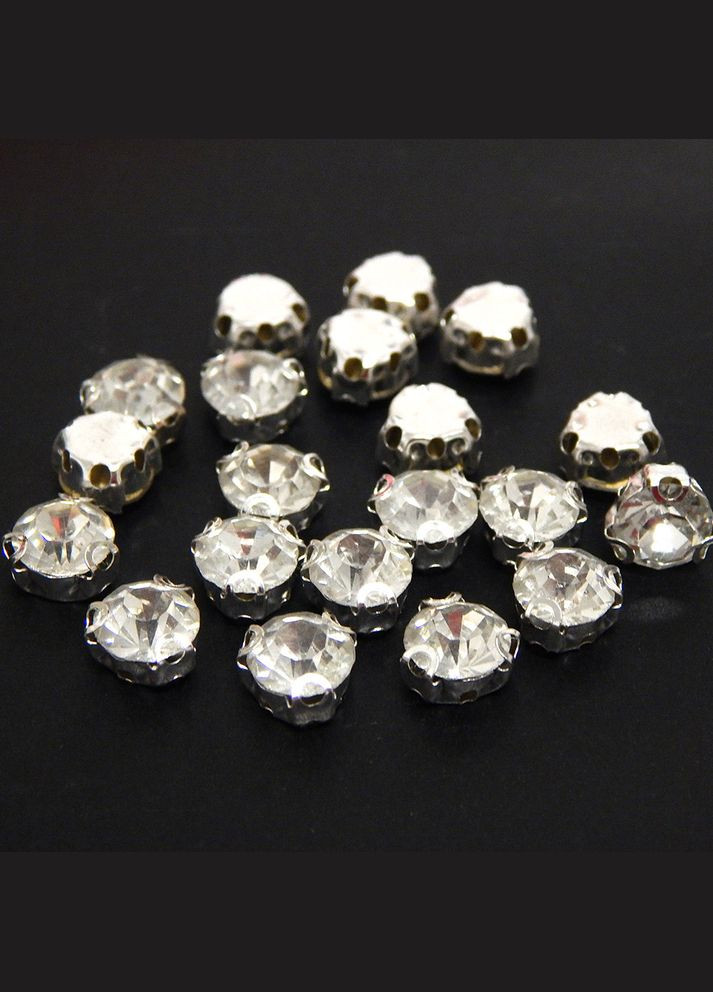 Стразы стеклянные Шатон в цапах, 4,4 мм SS18, прозрачные, 50 шт No Brand (340484232)