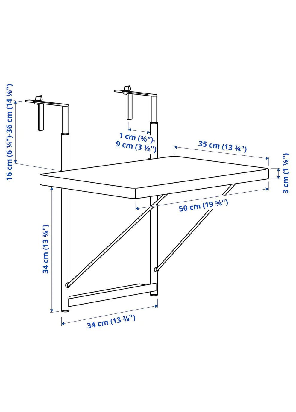 Балконний стіл ІКЕА TORPARO 50 см (90461346) IKEA (278408018)
