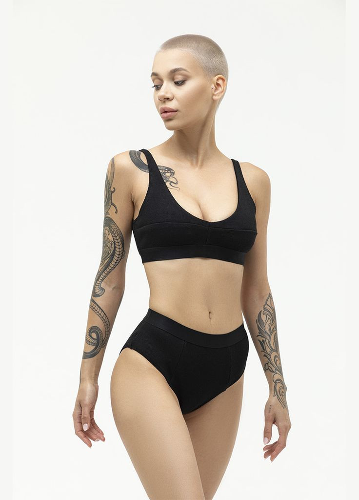 Черный демисезонный комплект в рубчик (кашкорсе) черный (171ls-2с-bl) Kari Shop Atelier