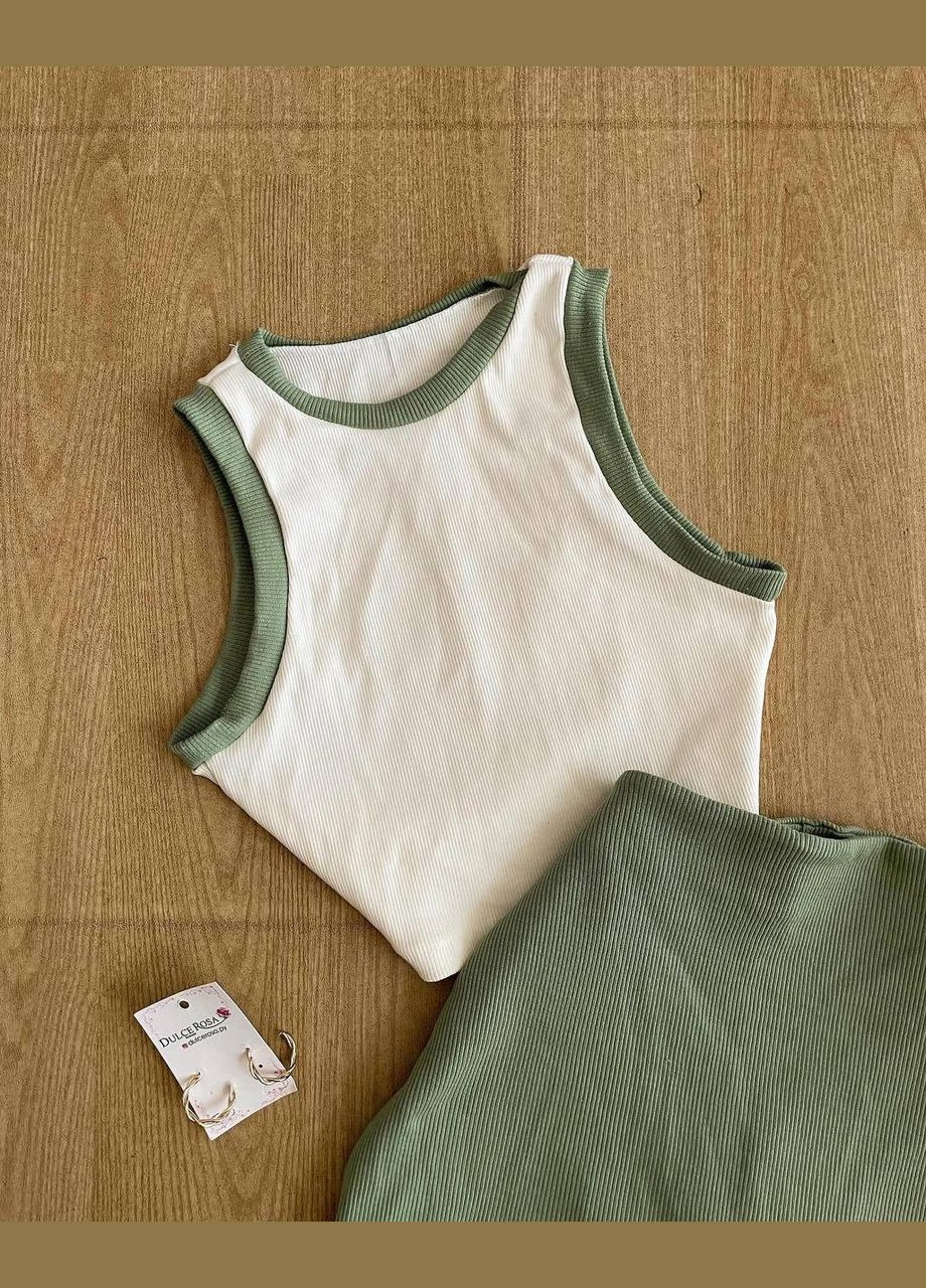 Яскравий та легкий топ + спідниця-шорти, ідеально підходить для повсякденних образів, стильний та комфортний для теплих днів. No Brand 275-3 (324025746)