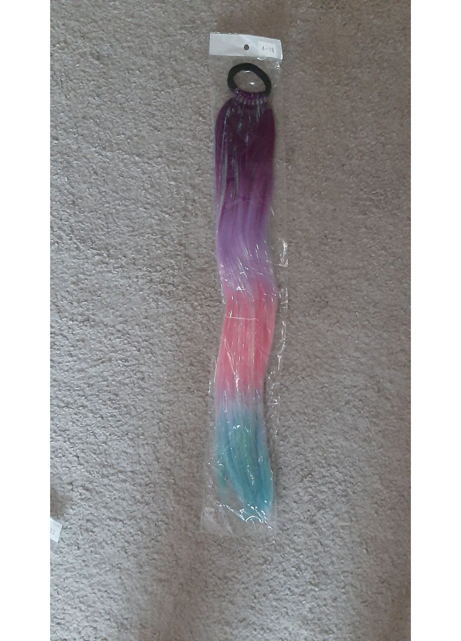 Накладний різнобарвний хвіст 60 см на гумці плетений хвіст шиньйона No Brand (361878482)