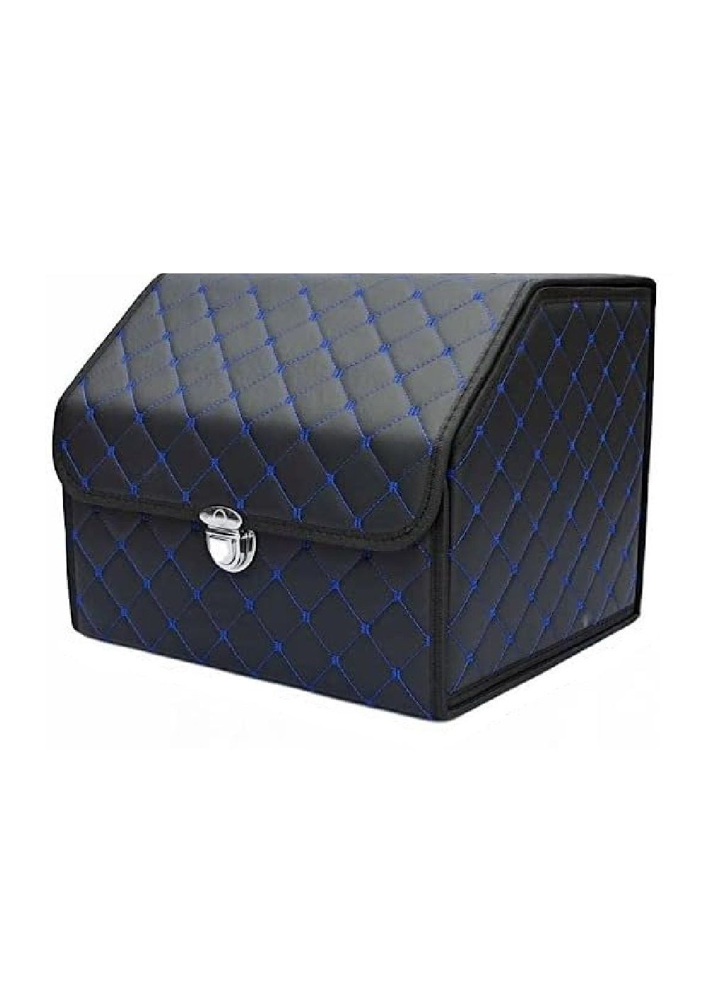 Органайзер сумка бокс кейс в багажник автомобіля складаний із замком ручками 33х32х30 см (476985-Prob) Чорний із синім рядком Unbranded (293148791)