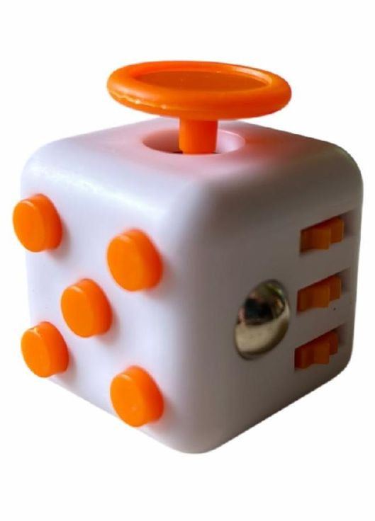 Кубик антистресс Fidget Cube / Фиджет куб для снятия стресса и развития моторики бело-оранжевый No Brand (364502885)