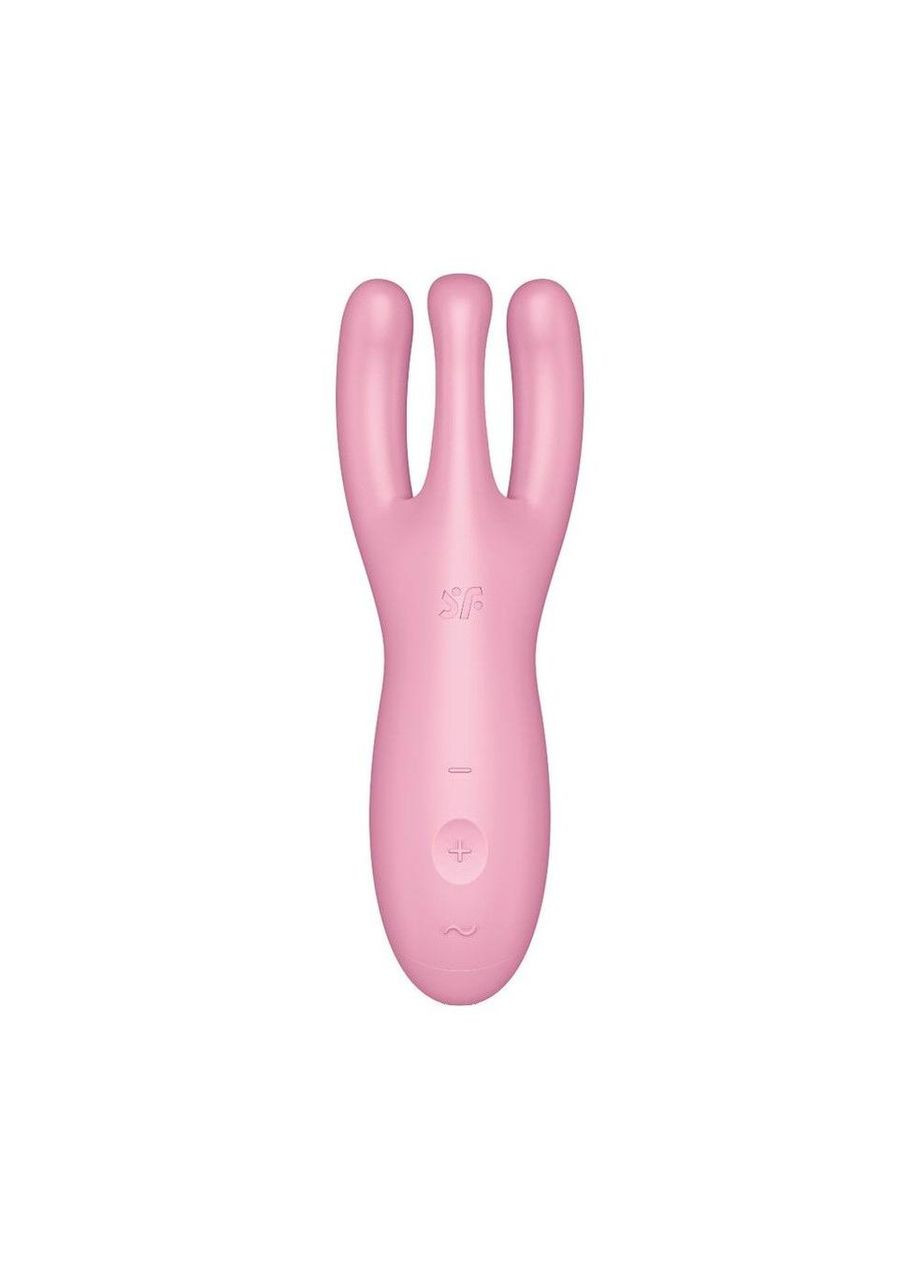 Клиторальный смарт-вибратор Threesome 4 с тремя кончиками (Pink) Satisfyer (371390902)