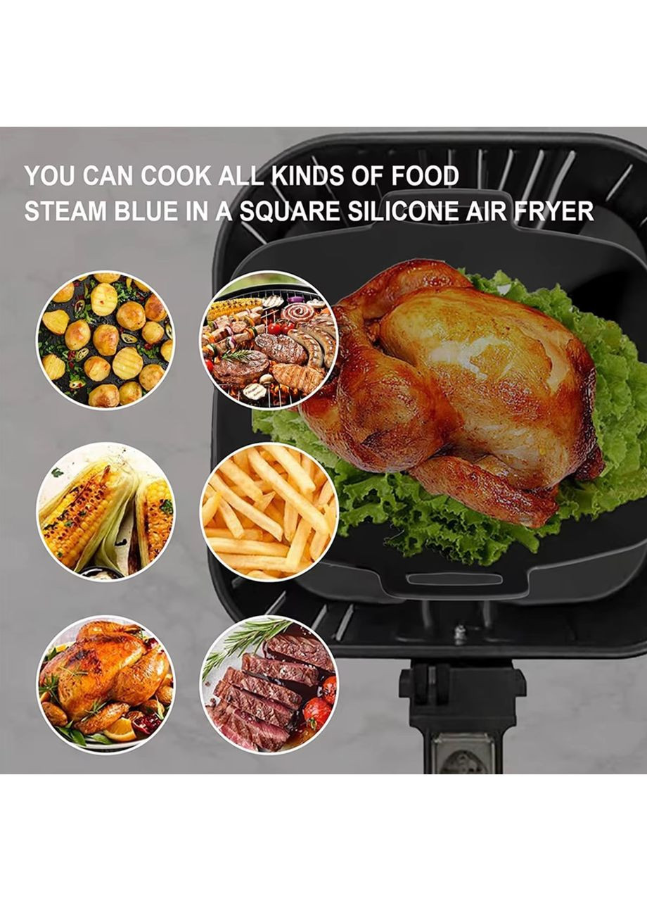 Силіконова форма 4.8л для аерогрилю 19,5×12,5х7 см Чорна Ninja (363967259)