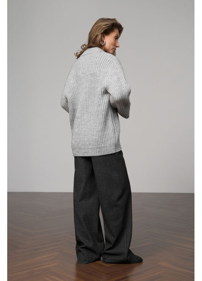 Серое Полупальто на молнии 2830 Бронзовый Triko Bakh