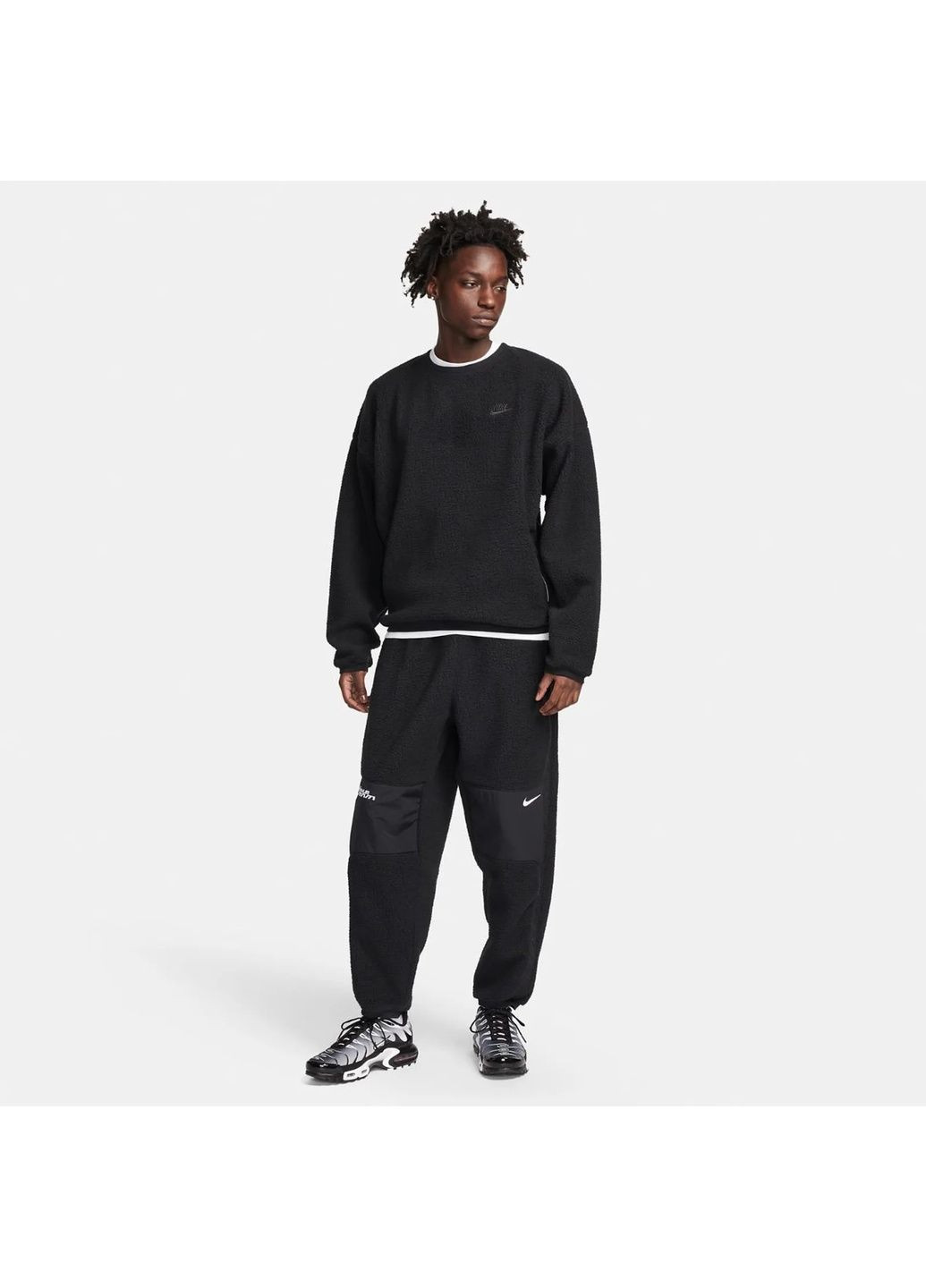 Свитшот мужской M Club+ Sherpa Wntr Crew Black Nike (364662665)