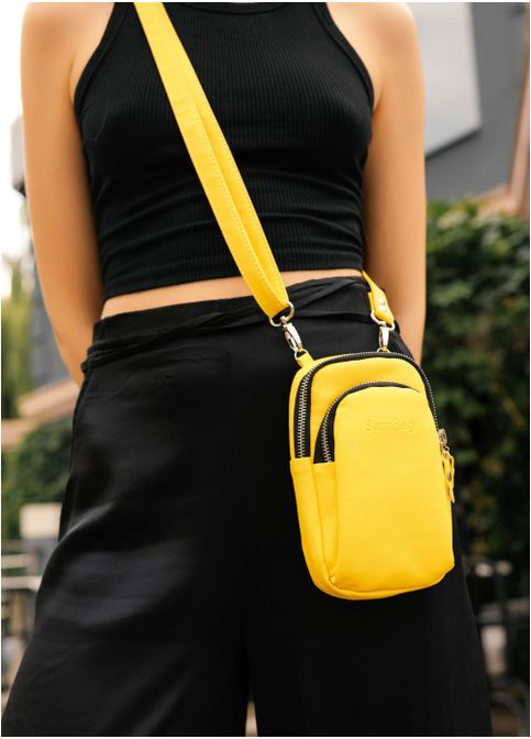 Жіноча сумка для телефону з екошкіри Жовта (959019311) Sambag (360965833)
