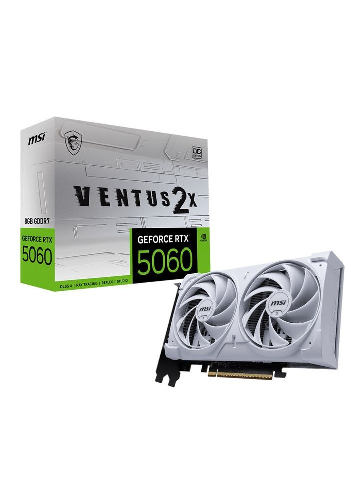 Відеокарта GeForce RTX 5060,, VENTUS 2X OC (White Edition), 8Gb GDDR7, 128-bit, HDMI/3xDP, 2535/28000 MHz, 8-pin (G5060-8V2CW) MSI (363833094)