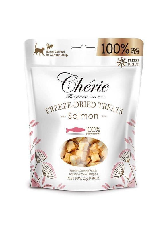 Натуральное лакомство кубики из лосося для кошек Freeze Dired Treats for Cat Salmon 30 г (4712937602832) Cherie (327366099)