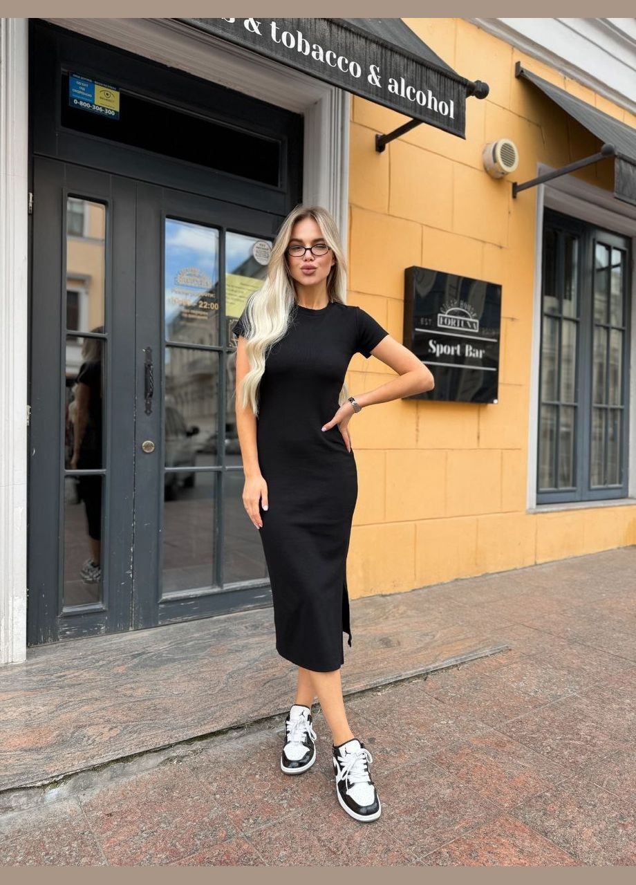 Чорна повсякденний, кежуал жіноча сукня Style Point однотонна