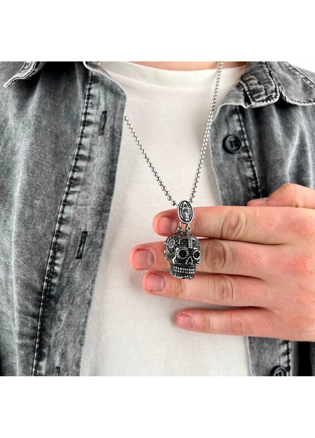 Готичний панк кулон хрест череп з медичної сталі PS-099 No Brand (299340274)