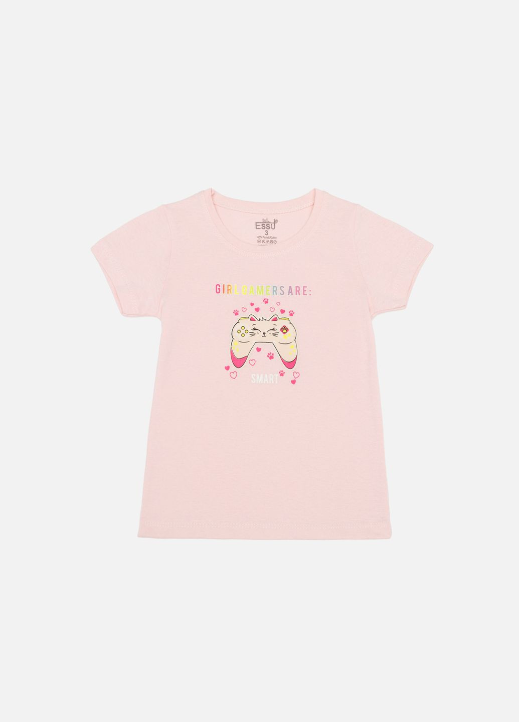 Розовая летняя футболка с коротким рукавом для девочки цвет розовый цб-00243912 Essu