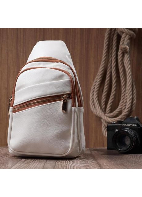 Сумка слинг через плечо женская из экокожи для телефона и для документов средняя Белый 38918 Vintage (351403612)