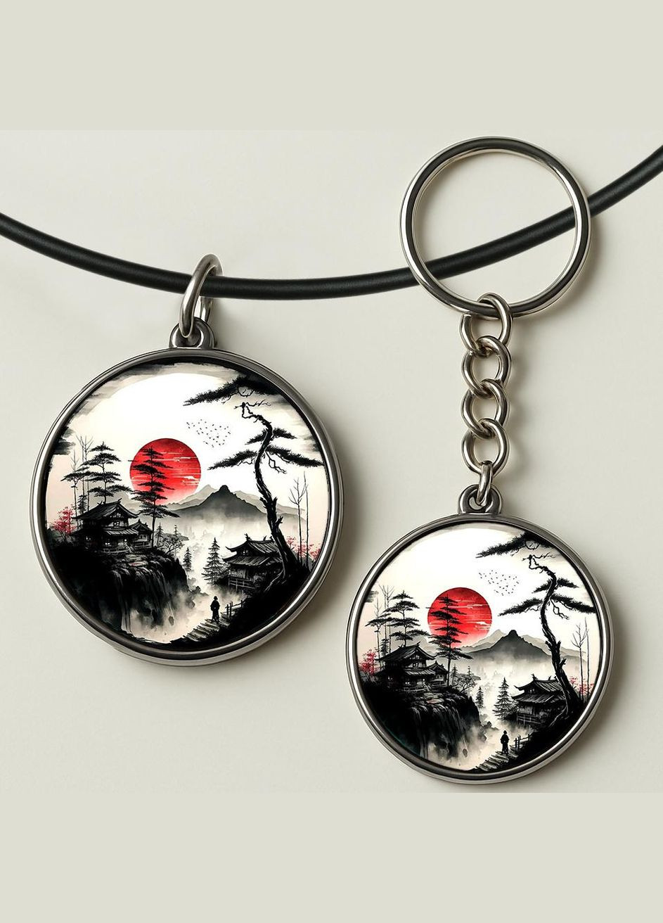 Набір підвіска (кулон) та брелок Японський стиль #06 (подарунковий набір) No Brand (332633662)