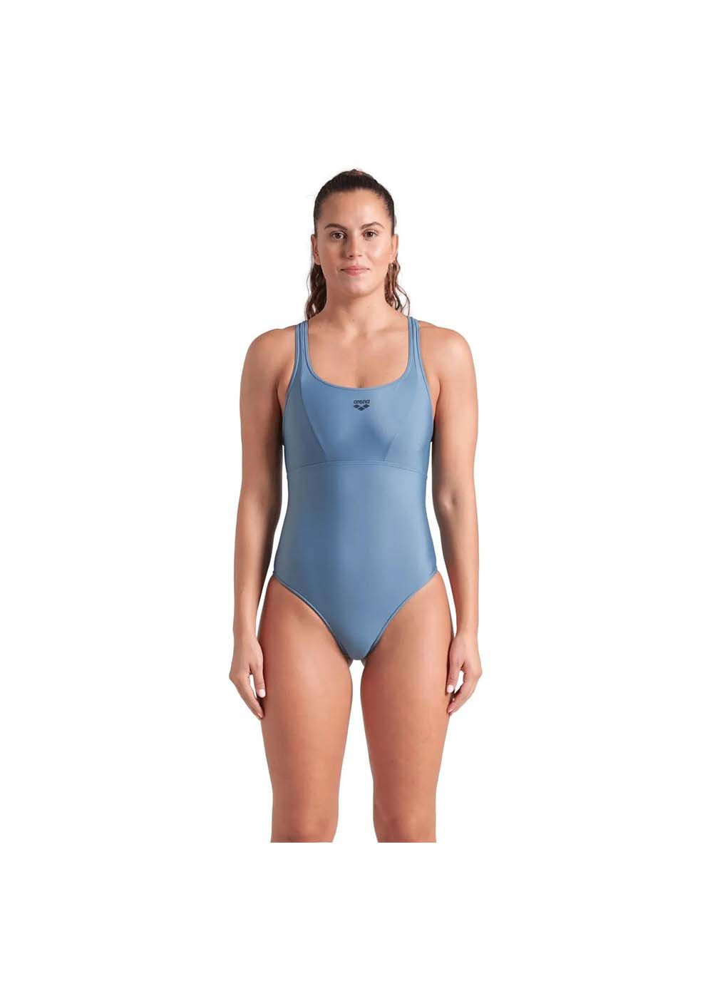 Сірий демісезонний купальник закритий для жінок solid swimsuit control pro bac сірий Arena