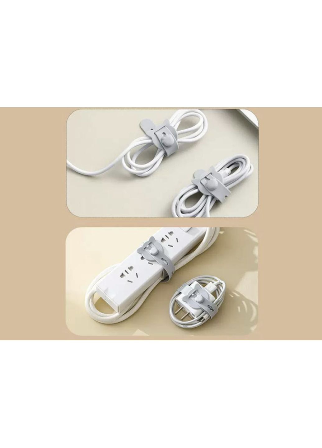 Стяжки для кабеля фиксатор органайзер силиконовые зажим 5 шт Черный Captain (356680638)