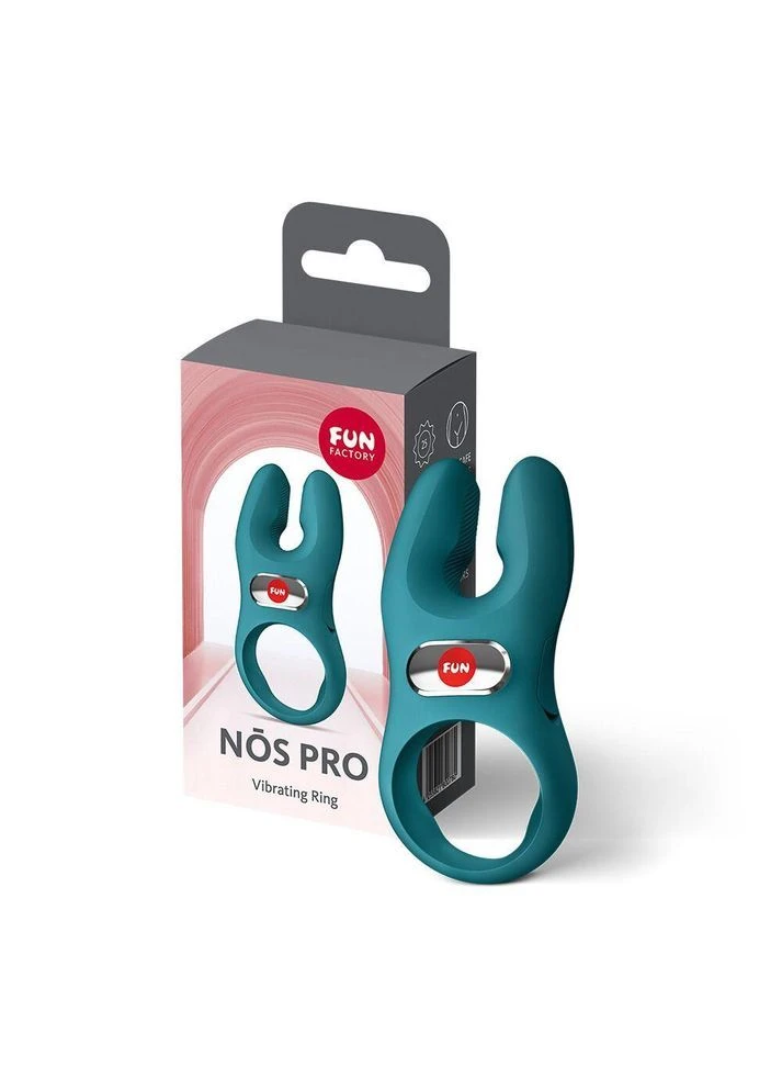 Ерекційне віброкільце з подвійною стимуляцією клітора NŌS PRO Bottle Green, 2 мотори Fun Factory (387888980)