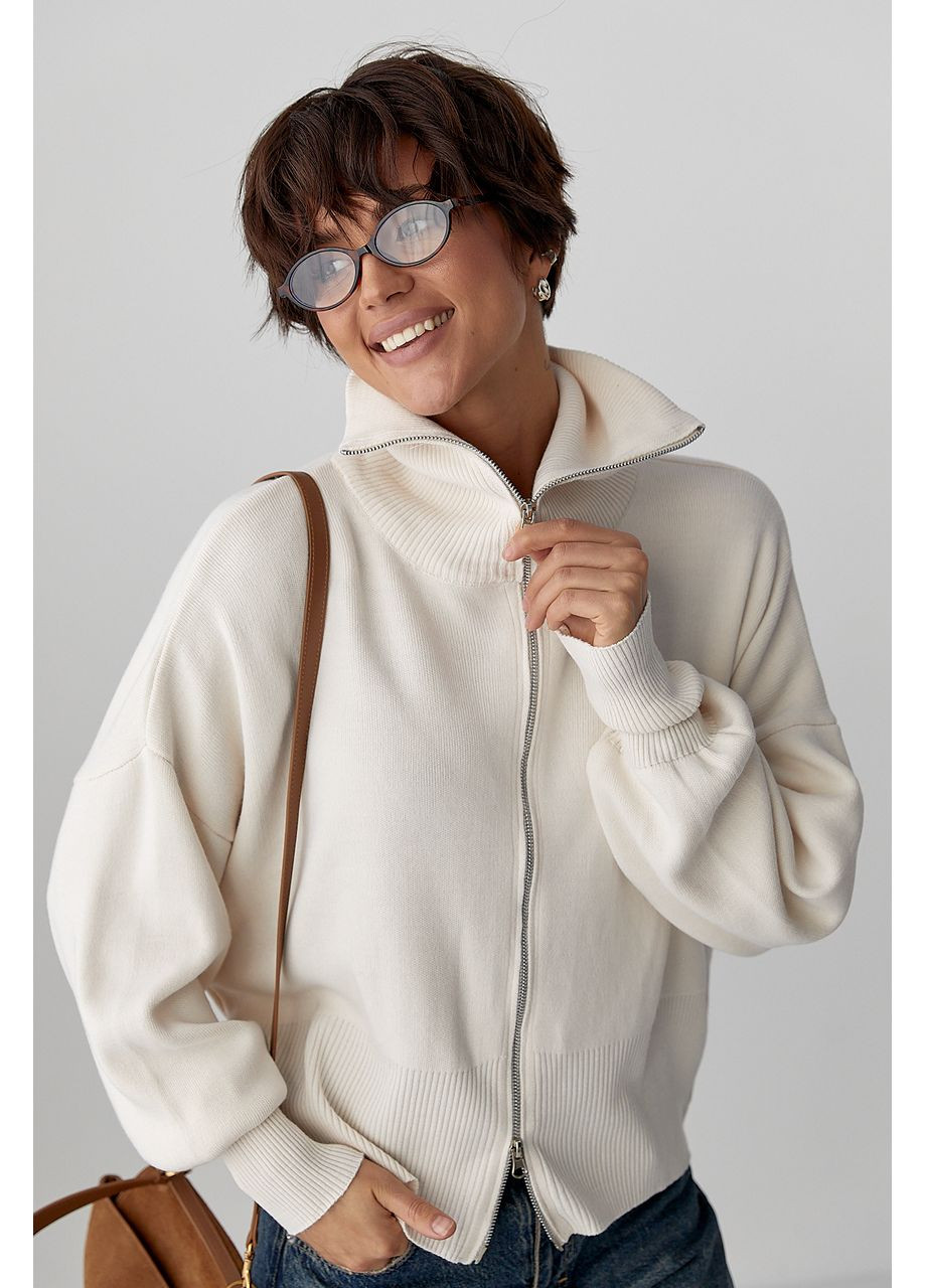 Молочный демисезонный кардиган Lurex