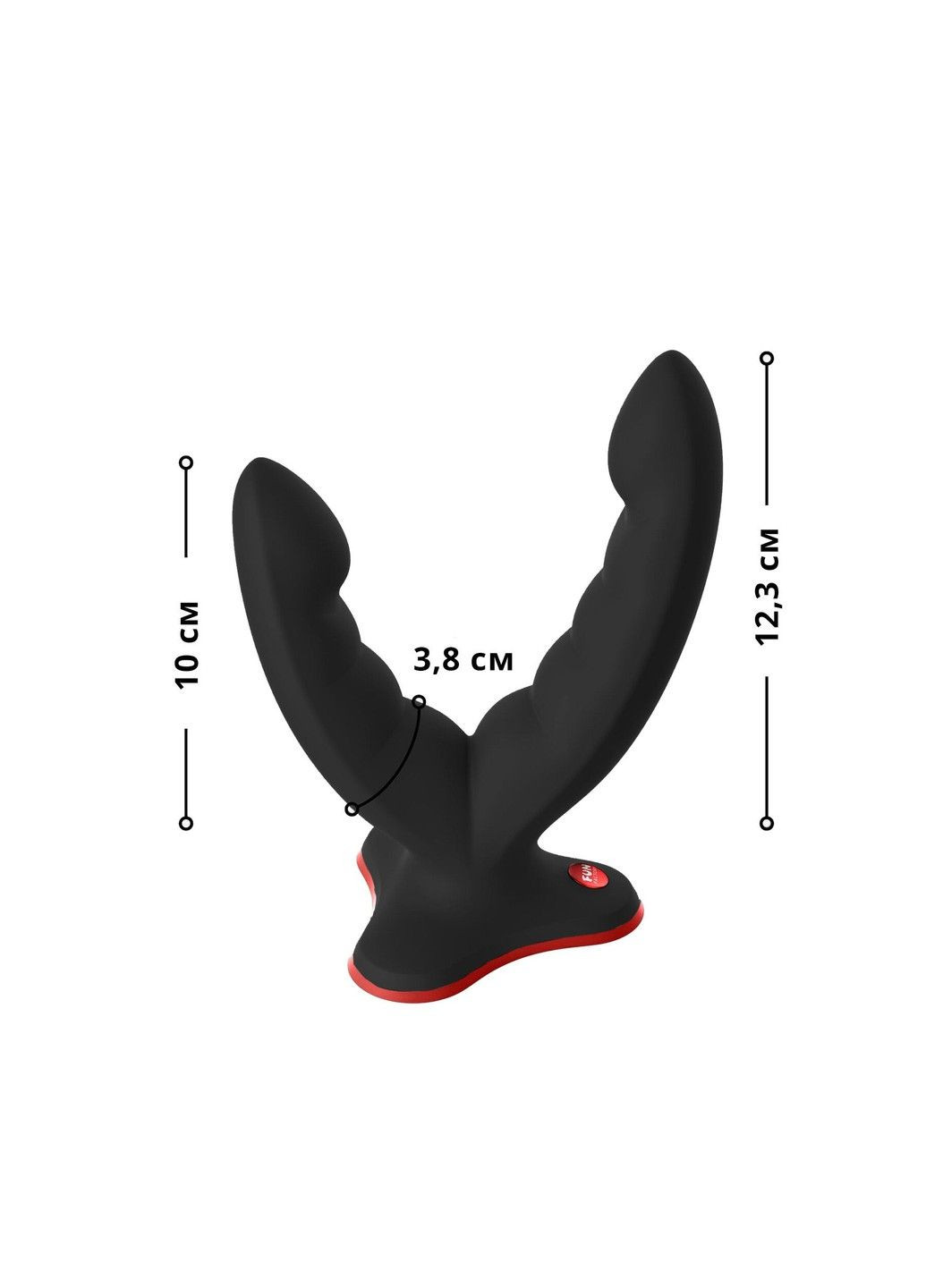 Двойной фаллоимитатор RYDE black, гибкие стволы, присоска Fun Factory (332769495)