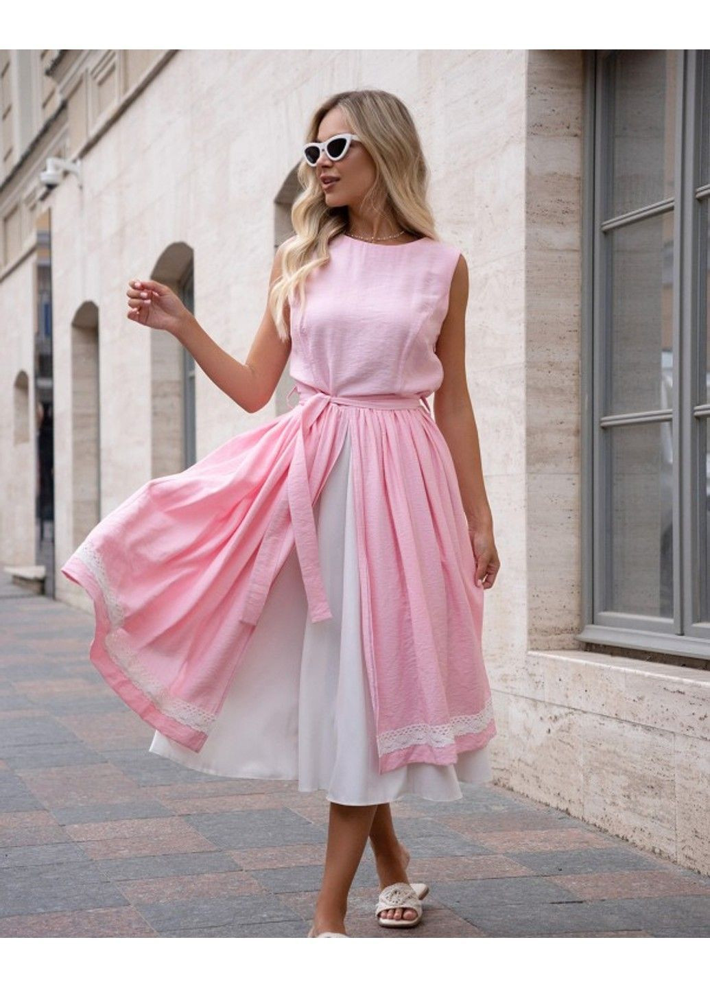 Розовое повседневный платья 14751 розовый ISSA PLUS