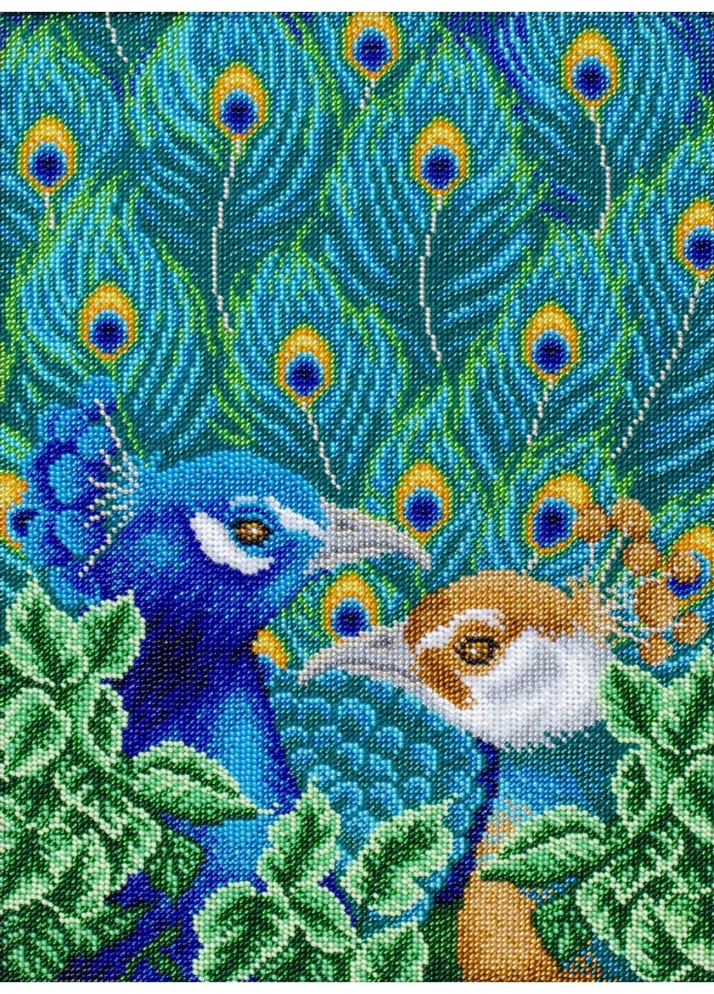 Набір для вишивки бісером "Павичі" сад, квіти, сакура, закохані, повна викладка, 26x35 см No Brand (333166059)