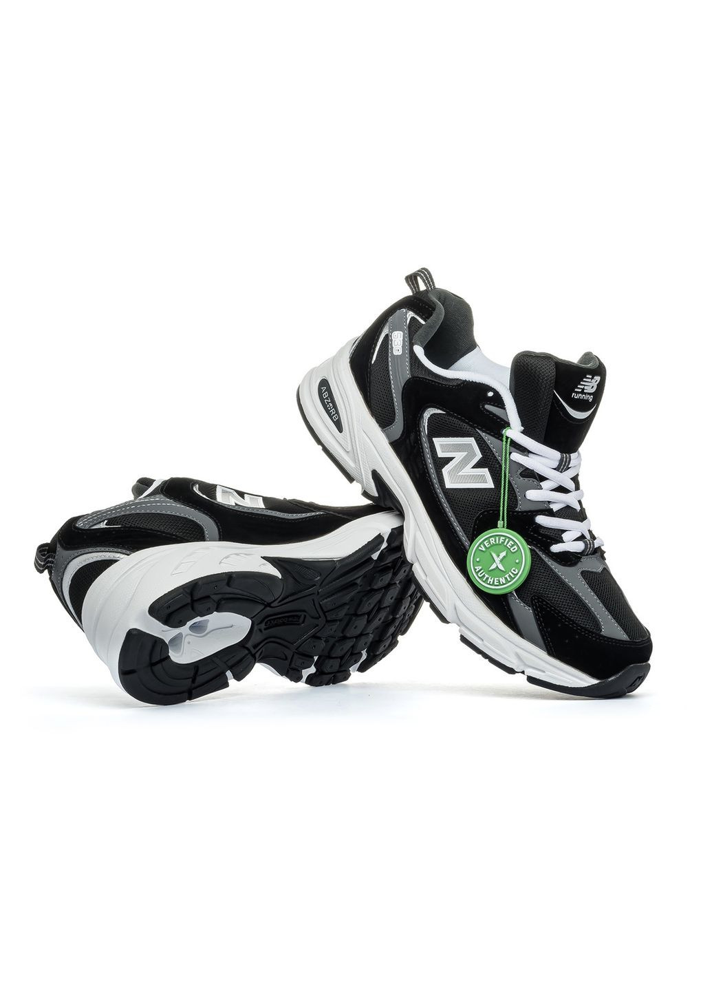 Комбіновані Осінні кросівки чоловічі new balance classic black grey No Brand 530