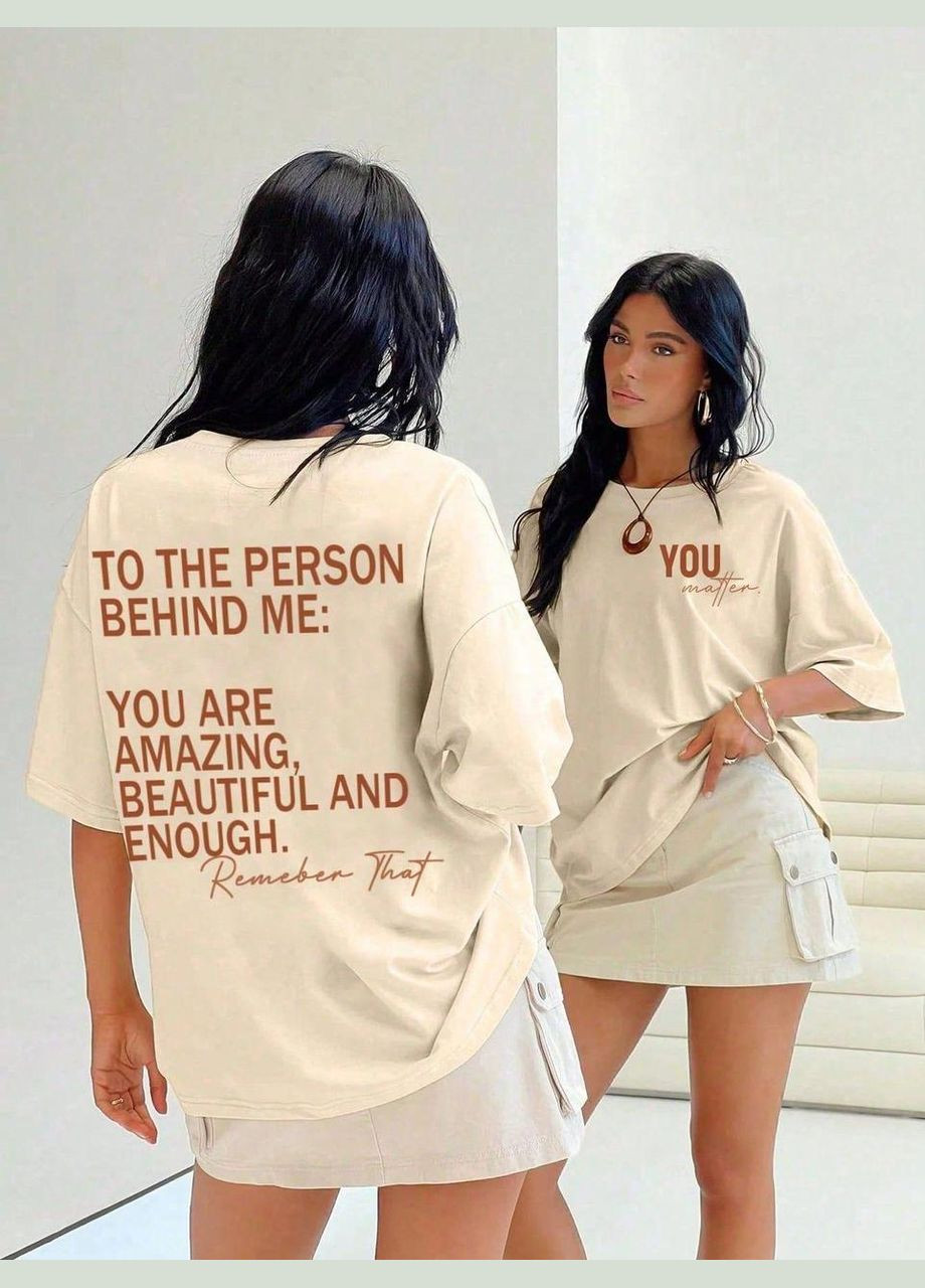 Футболка жіноча з принтом Бежева 2664082713 No Brand - (342398242)