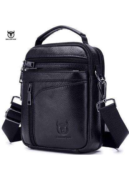 Сумка через плече шкіряна чоловіча DJB222, сумка месенджер з натуральної шкіри, барсетка, чорна BULLCAPTAIN DJB-222 (305571677)