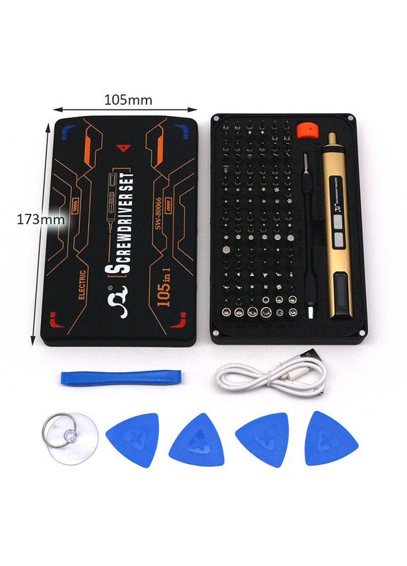 Викрутка акумуляторна SW-80066 / набір 110 в 1 / для точних робіт / Type-C / 350 mAh / в кейсі No Brand (322566970)