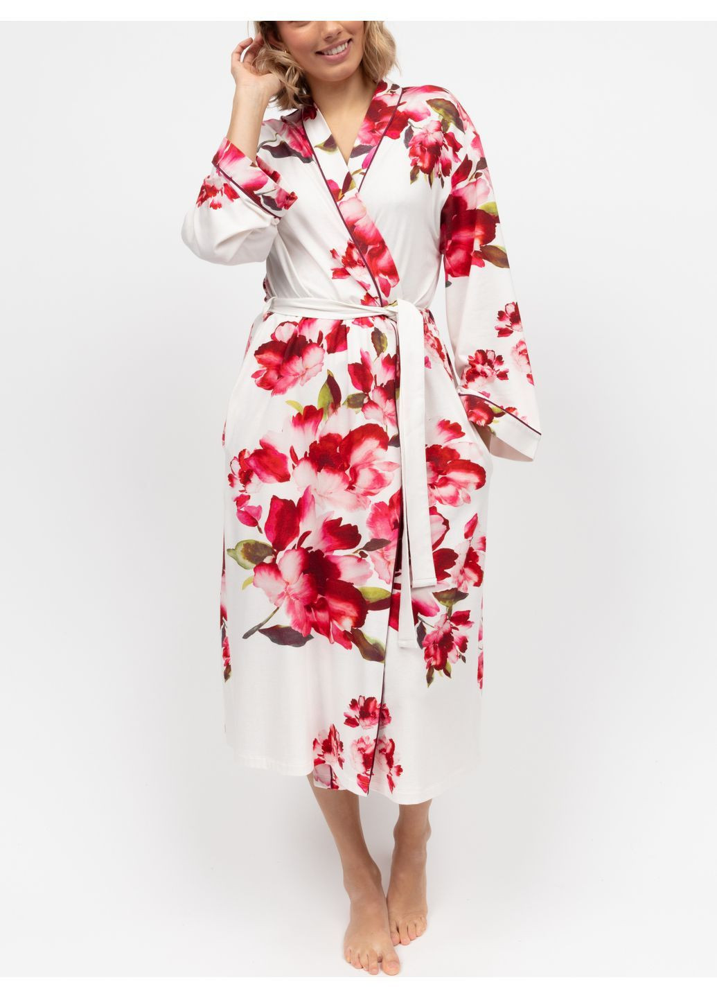 Халат жіночий 5119ISA довгий трикотаж м’який квітковий якісний комфортний подарунок Cyberjammies Isabella (366345392)