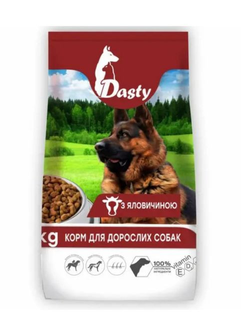 сухой корм для собак с говядиной (20/8) 10 кг Dasty (290851629)
