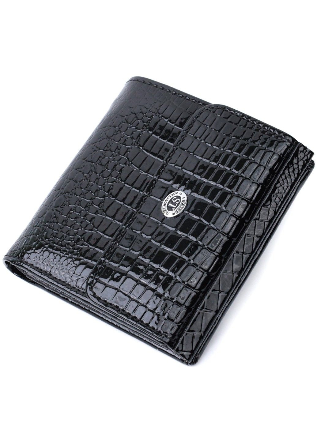 Женский фактурный кошелек из натуральной кожи 22706 Черный st leather (298092962)