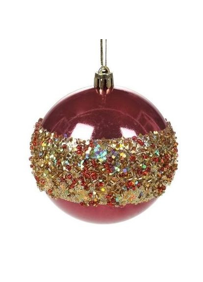 Куля новорічна пластикова D-8 см. 11437 Flora (360639298)