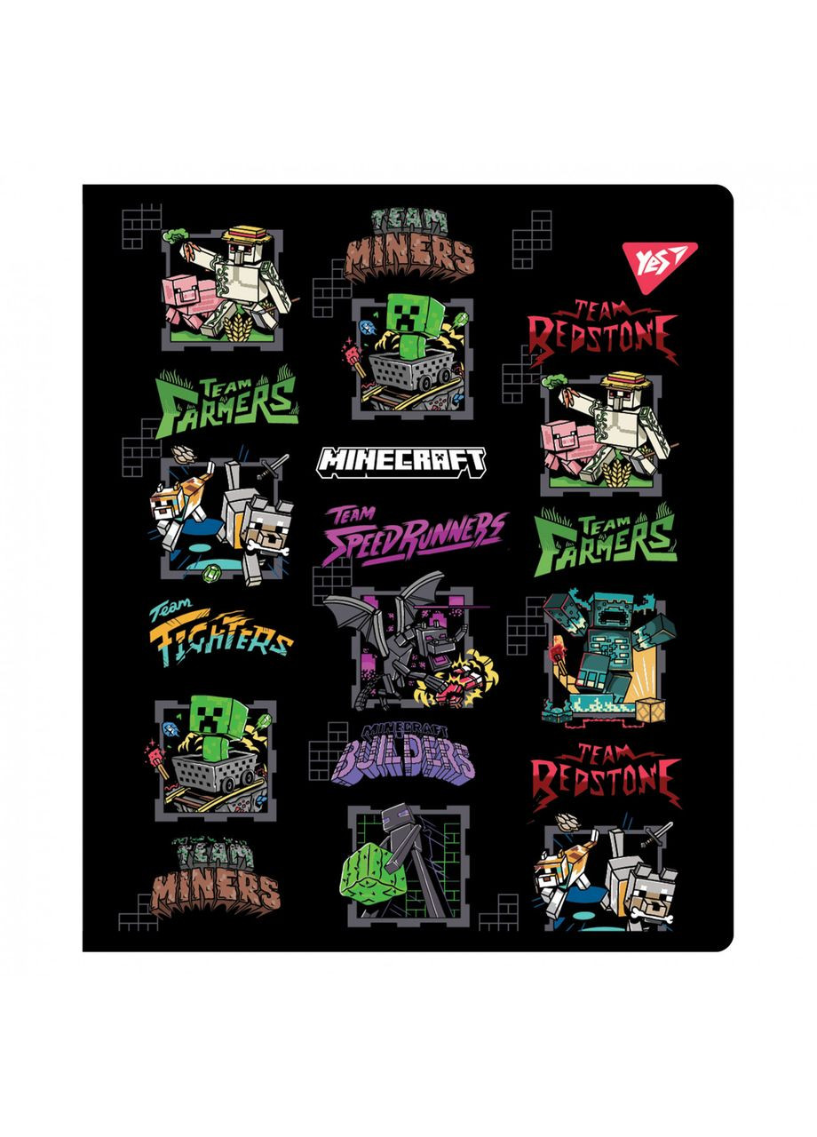 Комплект тетрадей для школьников Minecraft. Team 18 листов ячейка, премиум (5 шт.) Yes (352768909)