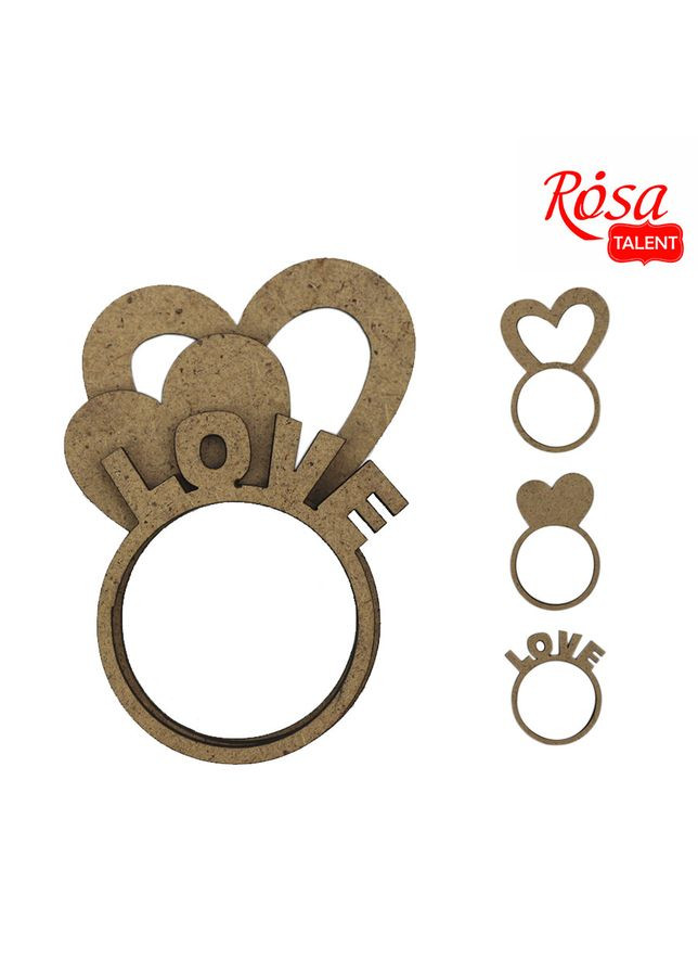 Набор колец для салфеток „Love“ ДВП 6х8,2см 2шт Rosa Talent (362660904)
