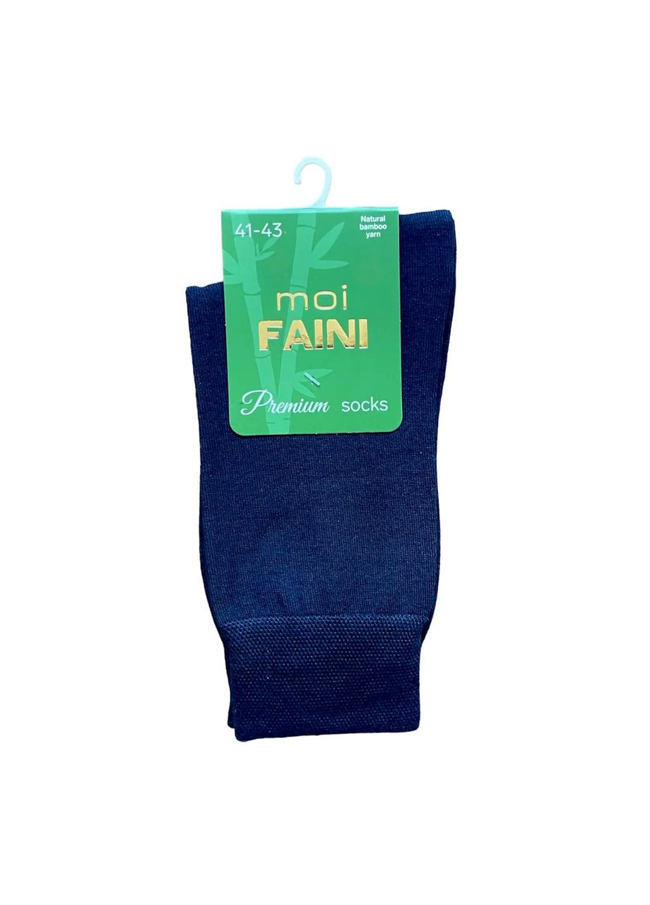 Білі шкарпетки чоловічі класичні преміум, з бамбукової пряжі, темно сині 111011 moi FAINI (315493439)