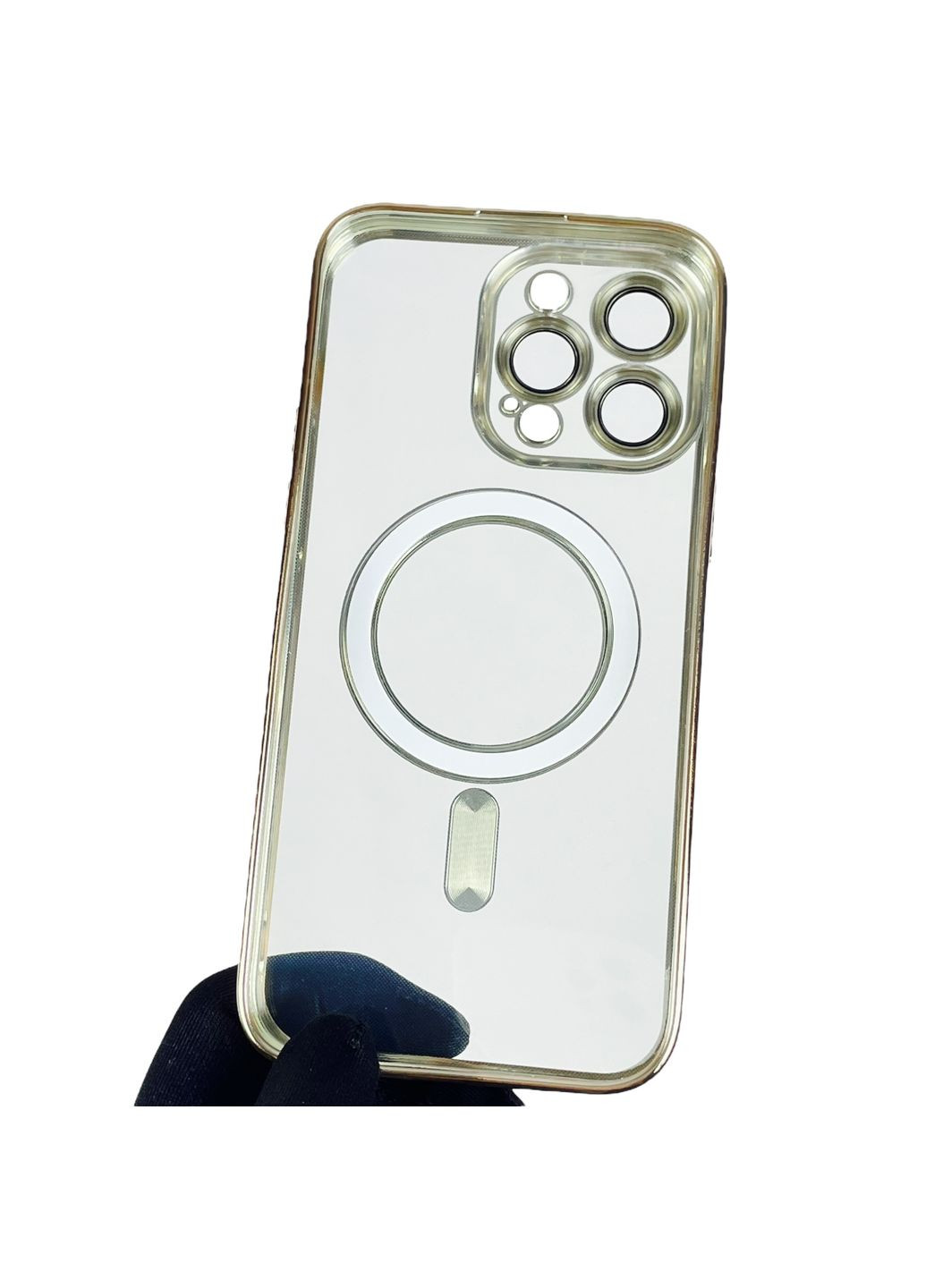 Чехол для Iphone 15 Pro Max с линзами для камеры с магнитом магсейф на айфон 15 про макс жёлтый золотой Apple (366019607)