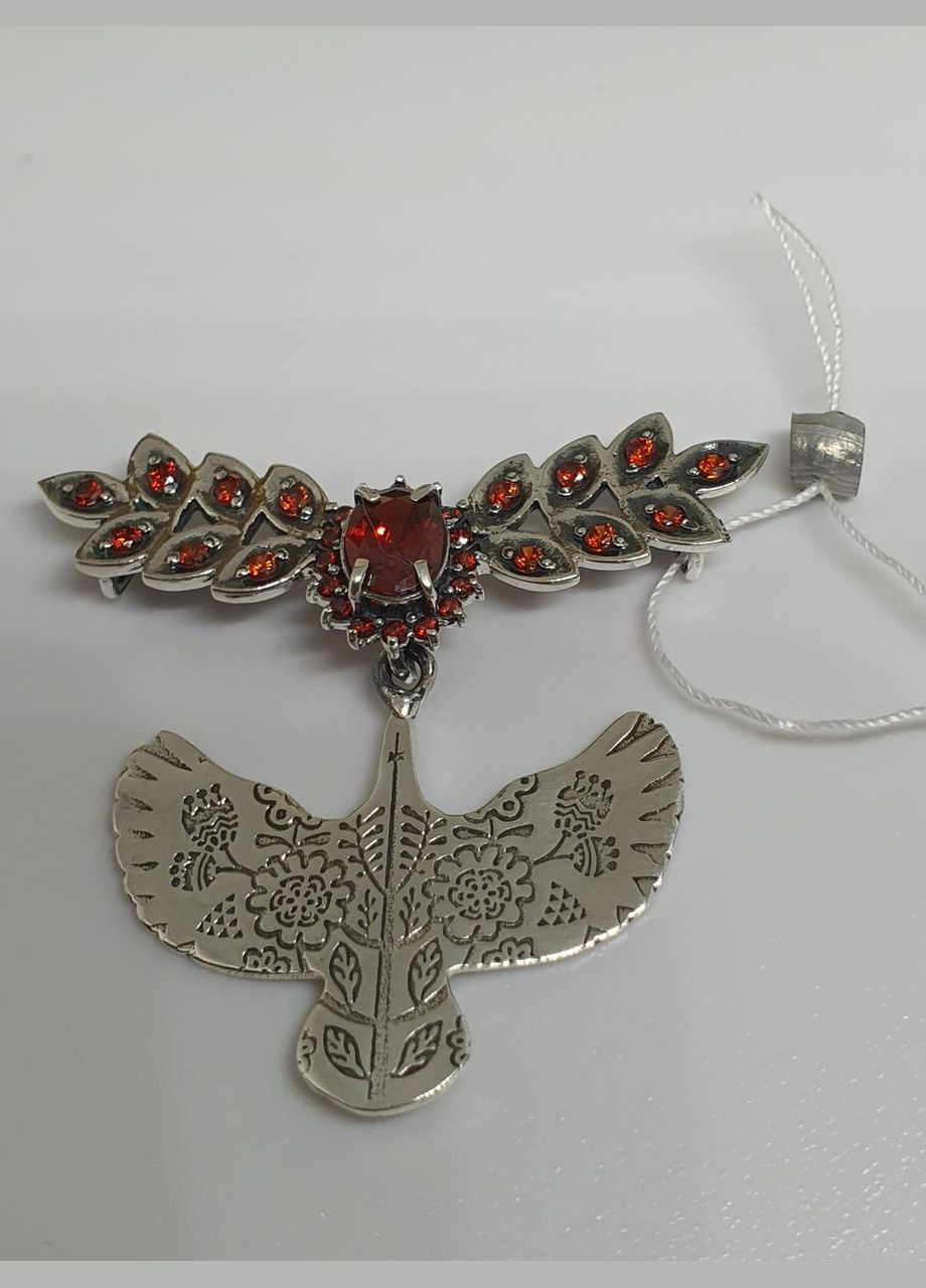 Кулон Дукач серебряный 925 пробы птичка горлица, голубка, вышиванка No Brand (333342733)