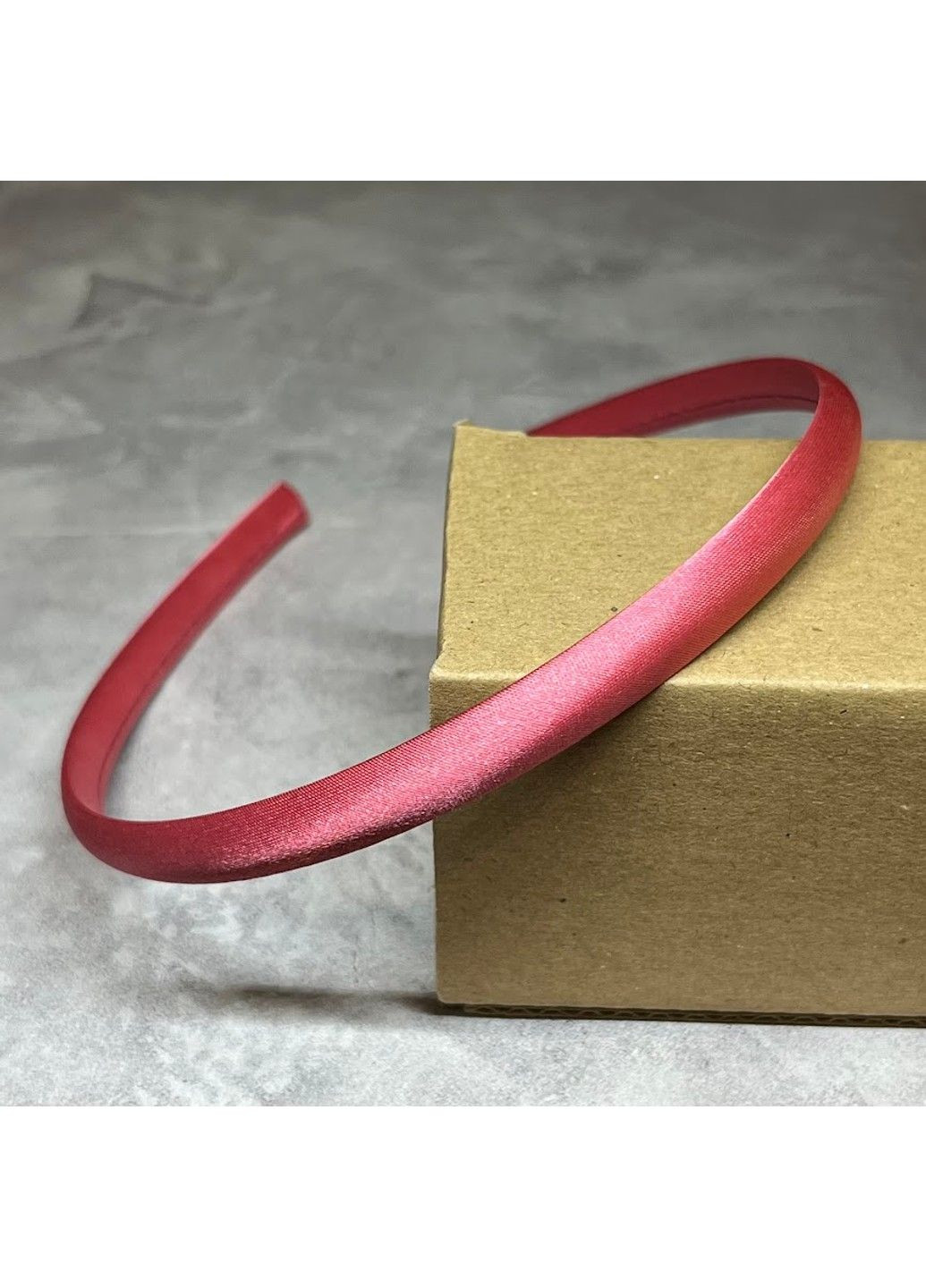 Обруч для волос (заготовка), пластик, с атласной лентой, ширина 0,9 см, коралловый No Brand (305589356)