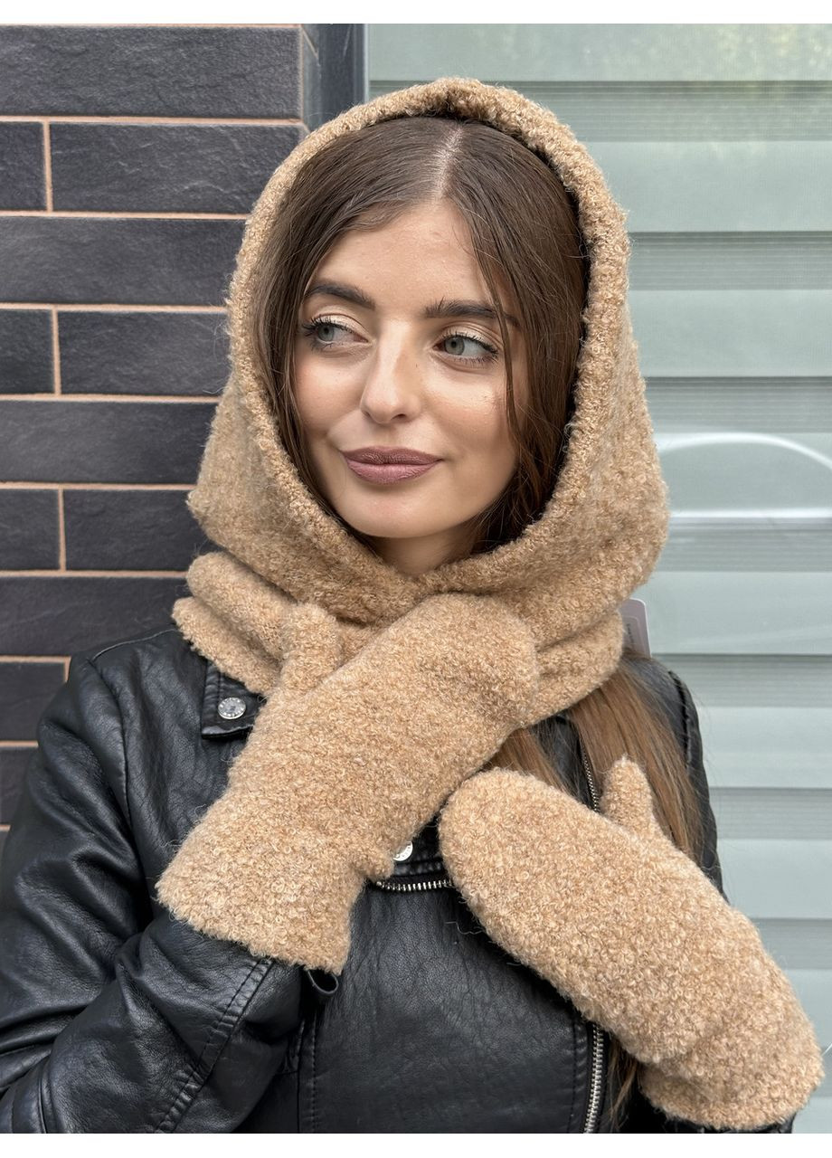 Букльовані жіночі рукавиці чорні Odyssey (365811855)