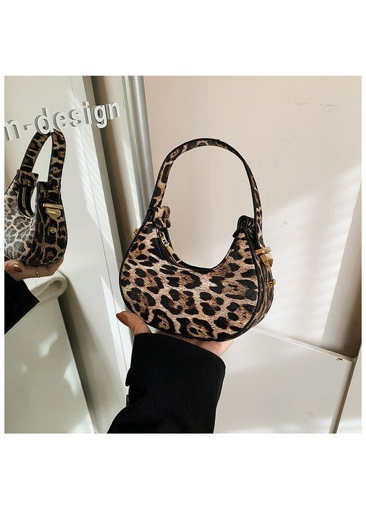 Жіноча маленька сумка багет 10641 леопардова No Brand (366871908)