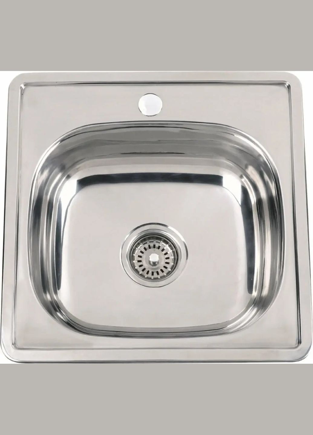 Кухонная мойка ДЕКОР 4848 из нержавеющей стали 0,6 мм, 48x48 см, Квадратная (000000247) Platinum (302520557)