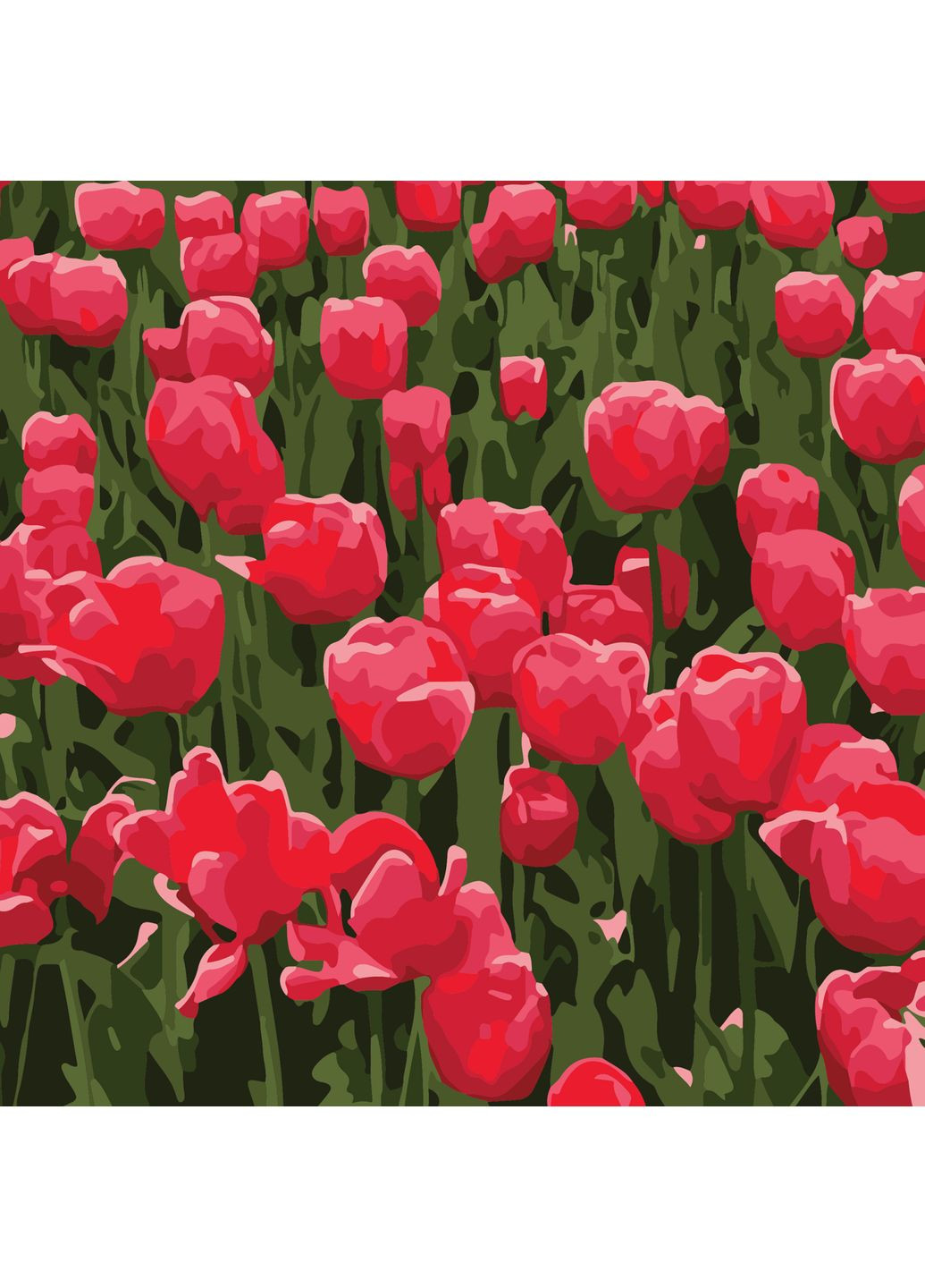 Картина по номерам "Красные тюльпаны" см для творчества, рисования, декор для интерьера. Strateg (369760511)
