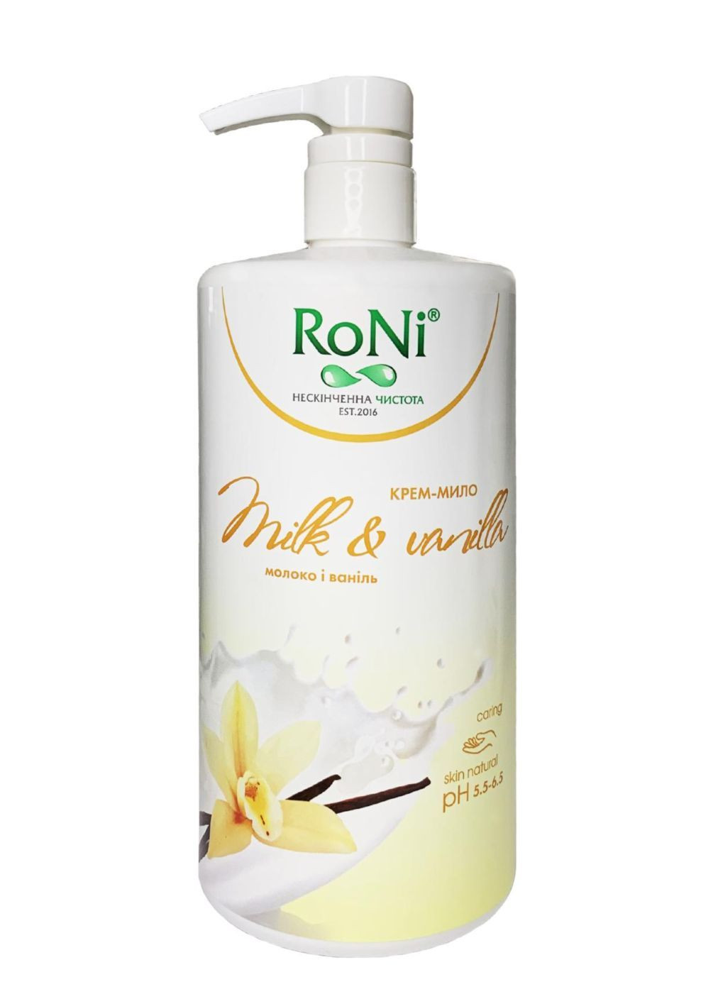 "" Крем мыло Milk & Vanilla с глицерином 1л (с дозатором) RoNi (362218386)