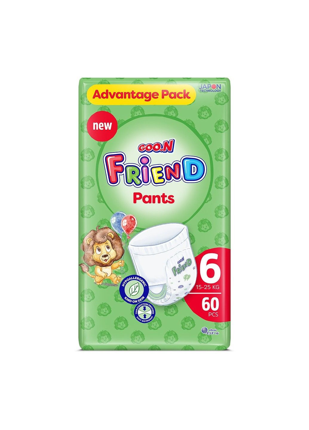 Трусики-подгузники Friend для детей 15-25 кг (размер 6(XXL), 60 шт) Goo.N (330830519)