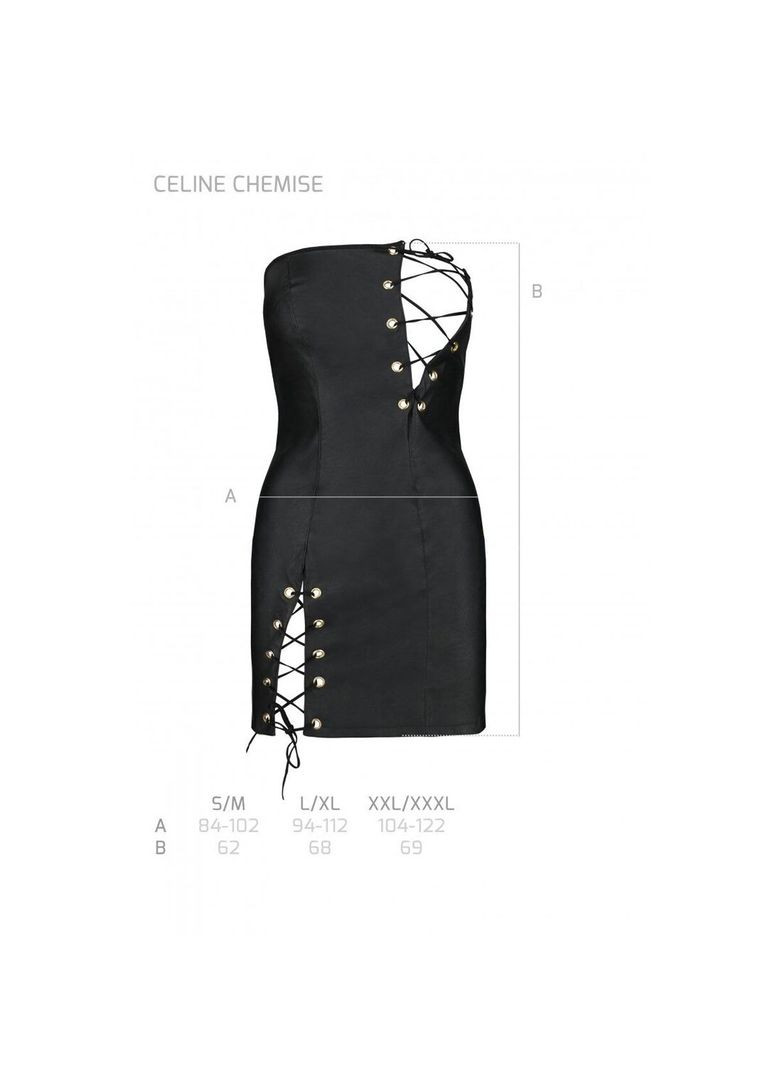 Черное мини платье из экокожи celine chemise black - cherrylove Passion