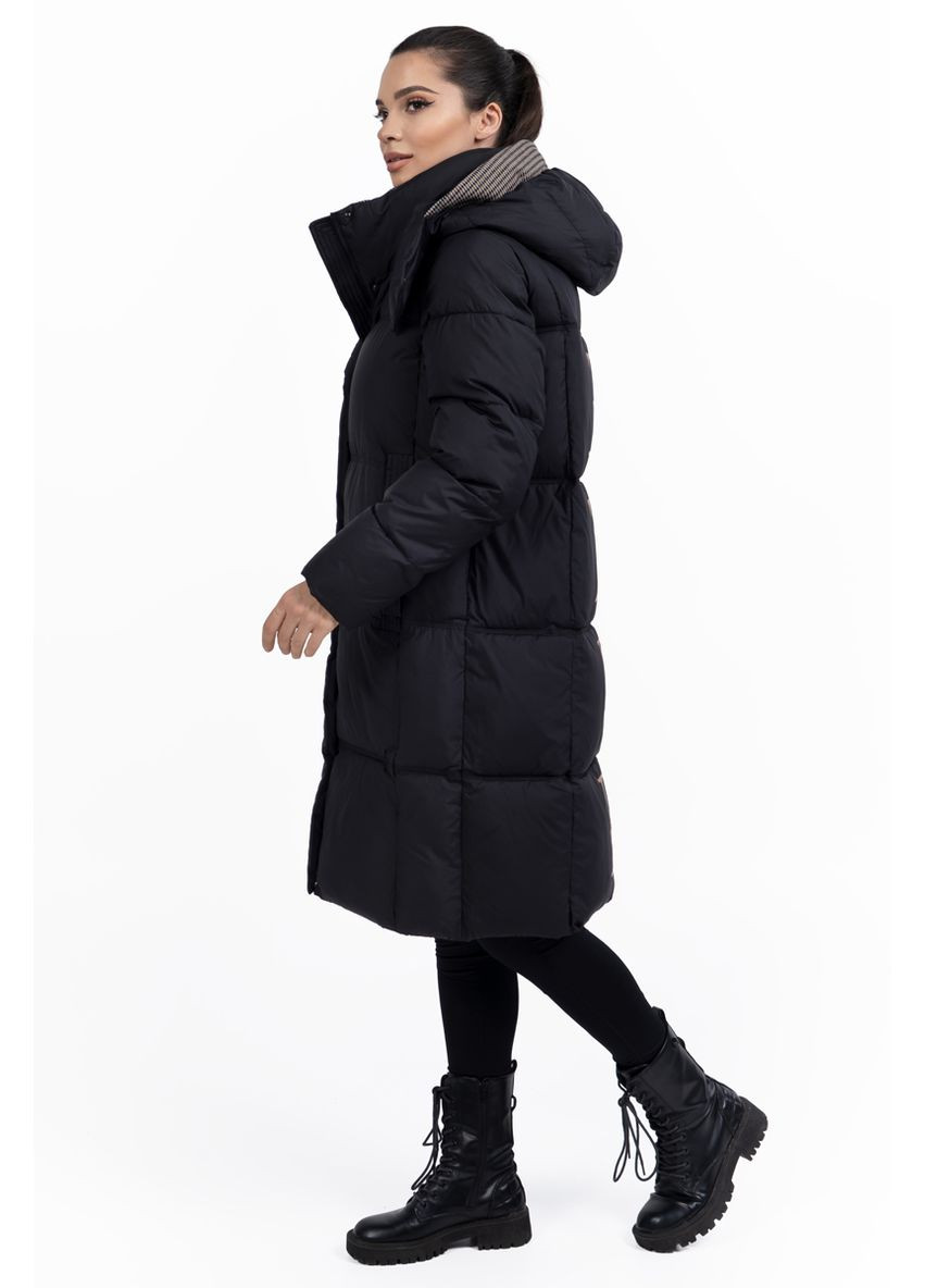 Комбіноване зимнє Пальто жіноче NF 22980 чорне Freever