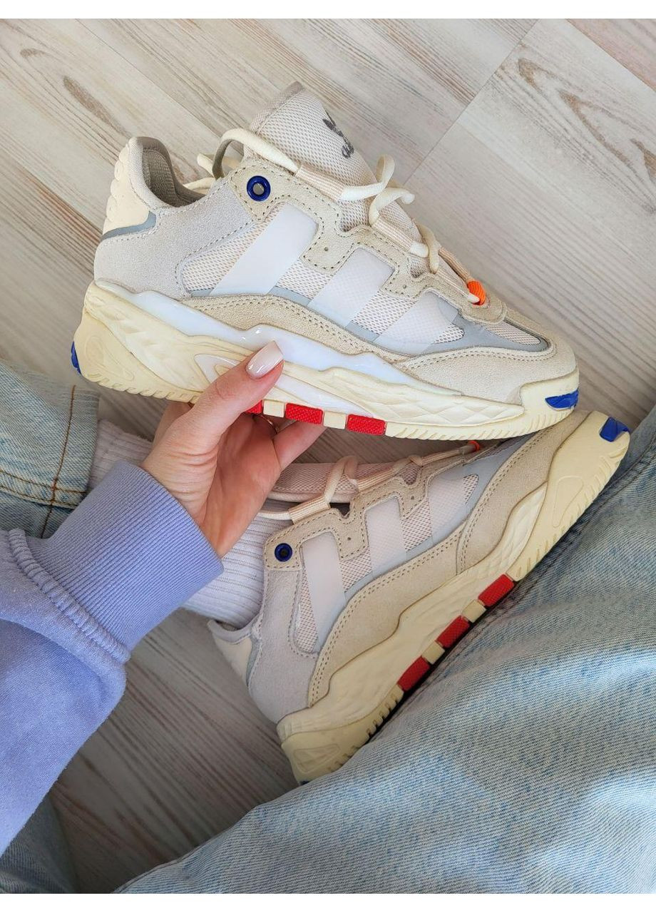 КРОССОВКИ ЖЕНСКИЕ ADIDAS NITEBALL BEIGE GREY LOGO АДИДАС НАЙТБОЛ No Brand серые демисезоны (369389747)