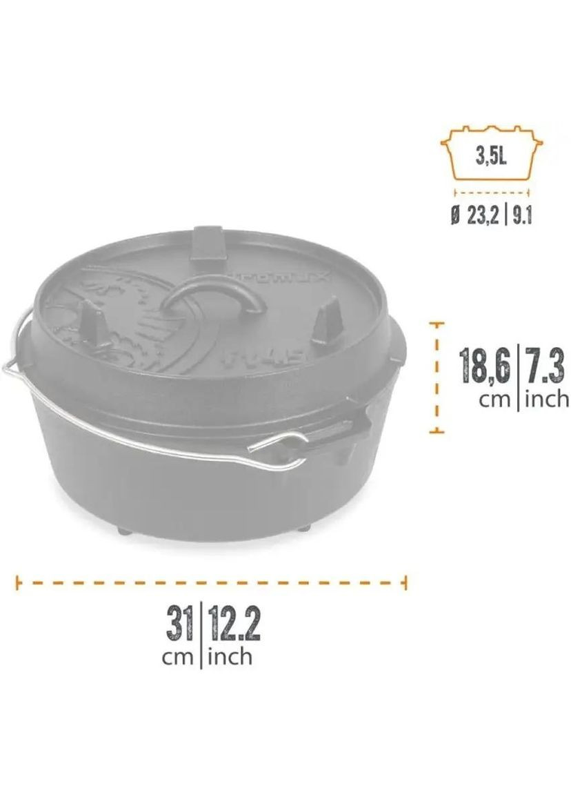 Казан Petromax Dutch Oven чавунний на ніжках 3,5 л No Brand (316437919)